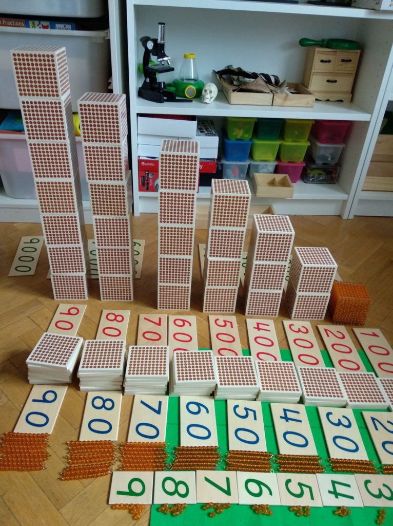 despliegue del sistema decimal Montessori